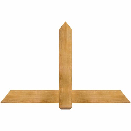 Ekena Millwork Eugene Rough Sawn Timber Gable Bracket, Western Red Cedar, 60"W x 38"H x 2"D x 6"F, 15/12 Pitch GBW060X38X0206EUG00RWR